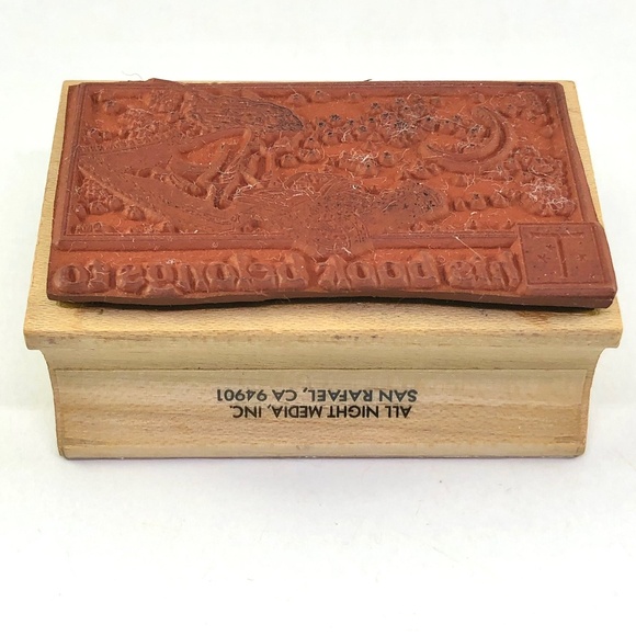 Mary Engelbreit Magic Carpet Book Plate Rubber Stamp 688F This Book Belongs To - Picture 7 of 11